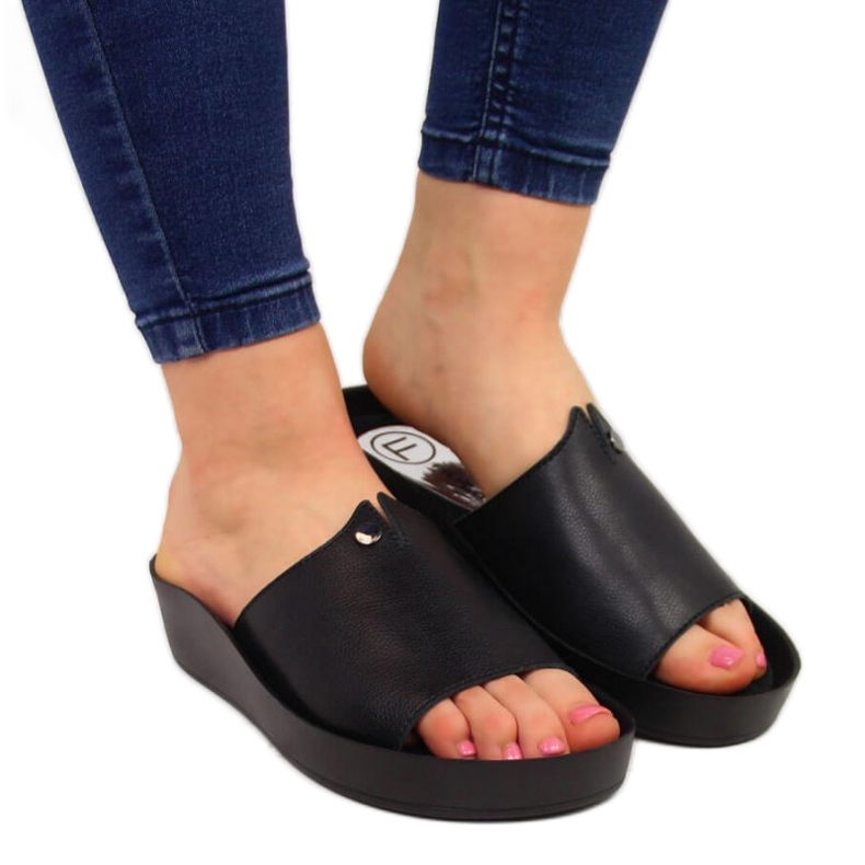 Plateauschuhe aus Leder Filippo W PAW199A schwarz