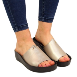 Plateauschuhe aus Leder Filippo W PAW199B golden