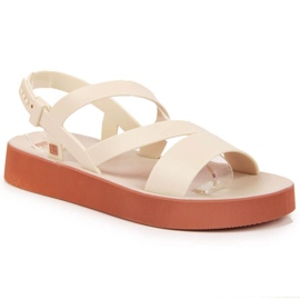 Isostar Zaxy W JJ285053 Römersandalen aus cremefarbenem Gummi beige naturfarben