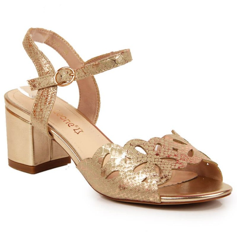 Sandalen auf dem Pfosten von Sergio Leone W SK371 Gold golden