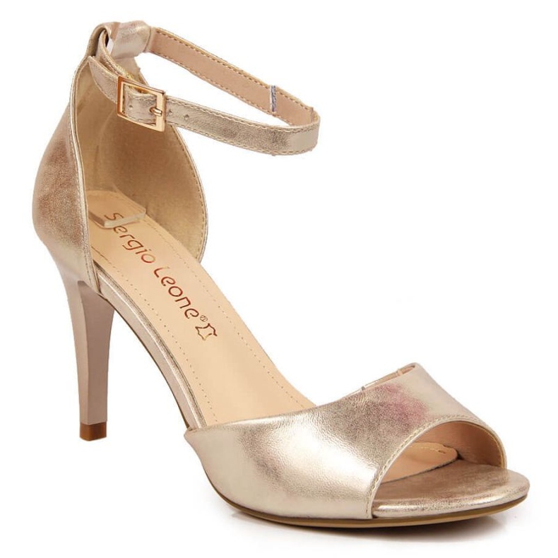 Sandalen auf einem hohen Absatz Sergio Leone W SK374A Gold golden