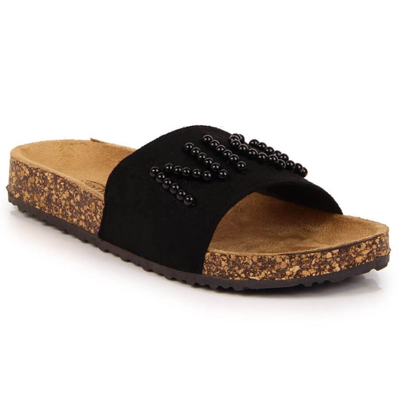 Hausschuhe mit Perlen eVento W EVE356A schwarz