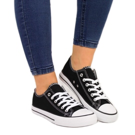 Niedrige Sneakers aus schwarzem Stoff von Atletico