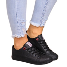 Low-Top-Sneakers Cross Jeans aus Kunstleder in Schwarz