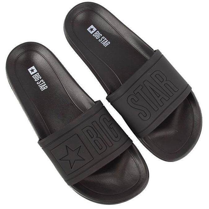 Schwarze Gummi-Strandhausschuhe für Herren Big Star DD174690