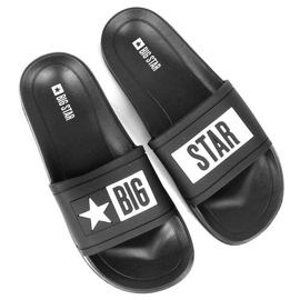 Schwarze Gummi-Strandhausschuhe für Herren Big Star DD174699