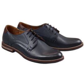 Herren Lederschuhe, marineblau Gregor 1836