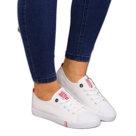 Low-Top-Sneaker aus weißem Textil Big Star FF274087