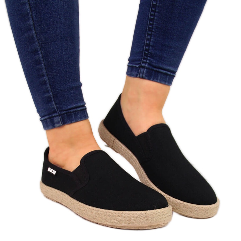 Schwarze Espadrilles zum Hineinschlüpfen für Damen Big Star DD274017