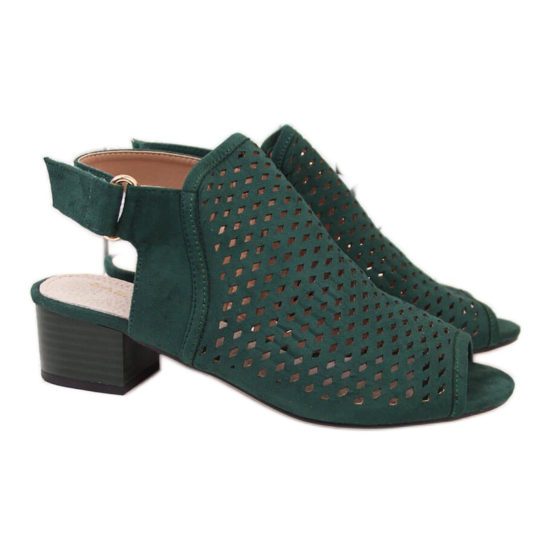 Grün Sabatina durchbrochene grüne Damensandalen