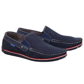 Herren-Lederslipper zum Hineinschlüpfen in Marineblau Gregor