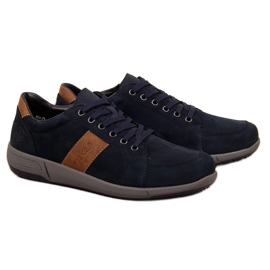 Herren Freizeitschuhe aus Leder, marineblau Rieker B0910-14