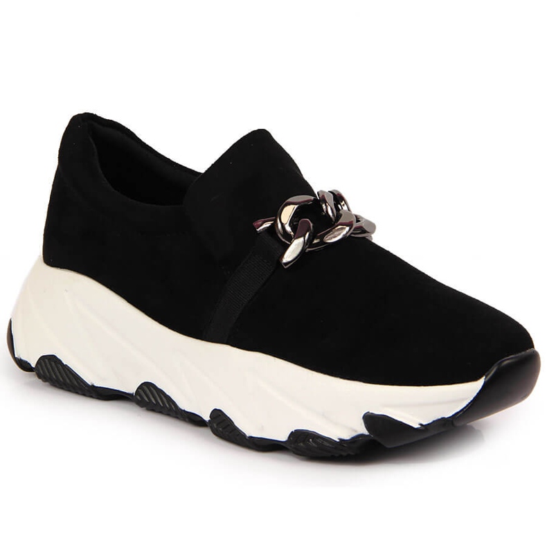 Damenturnschuhe mit Kettenschlupf auf schwarzem Potocki