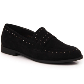 Damen Wildlederschuhe mit Nieten schwarz Laura La.Fi