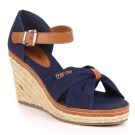 Sandalen Espadrilles auf Wedges marineblau Big Star JJ274938 navy blau