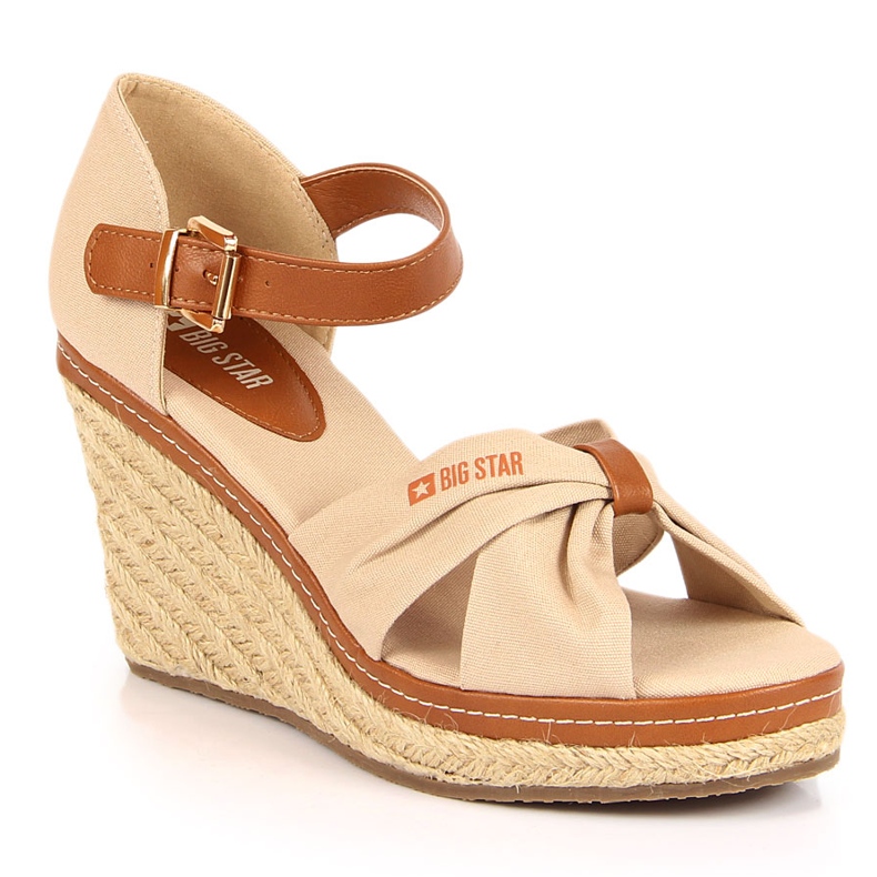 Sandalen Espadrilles auf einem beigen Keil Big Star JJ274939