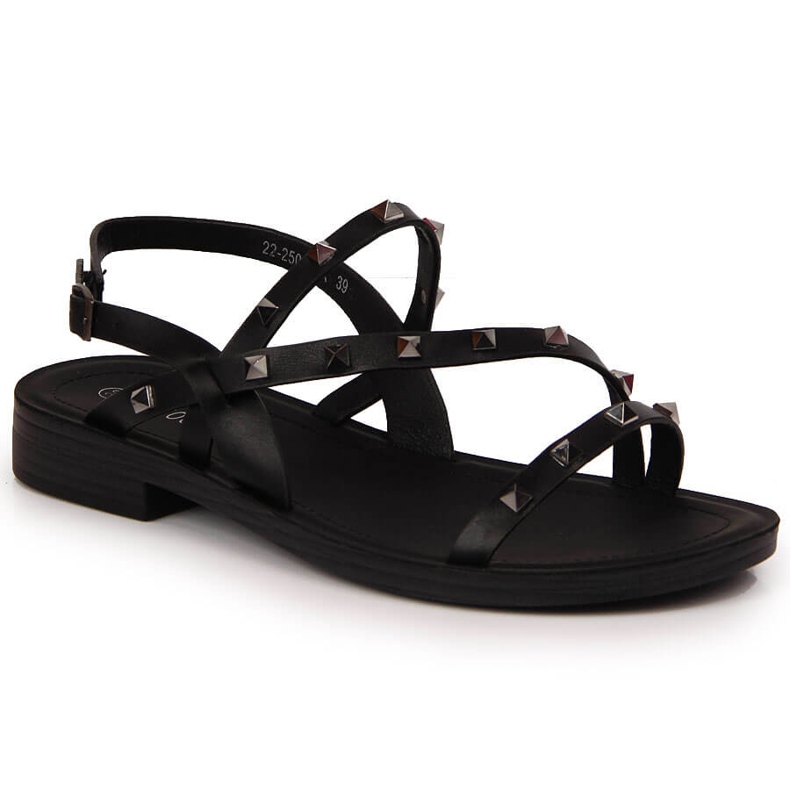 Schwarze Damensandalen mit Nieten Potocki