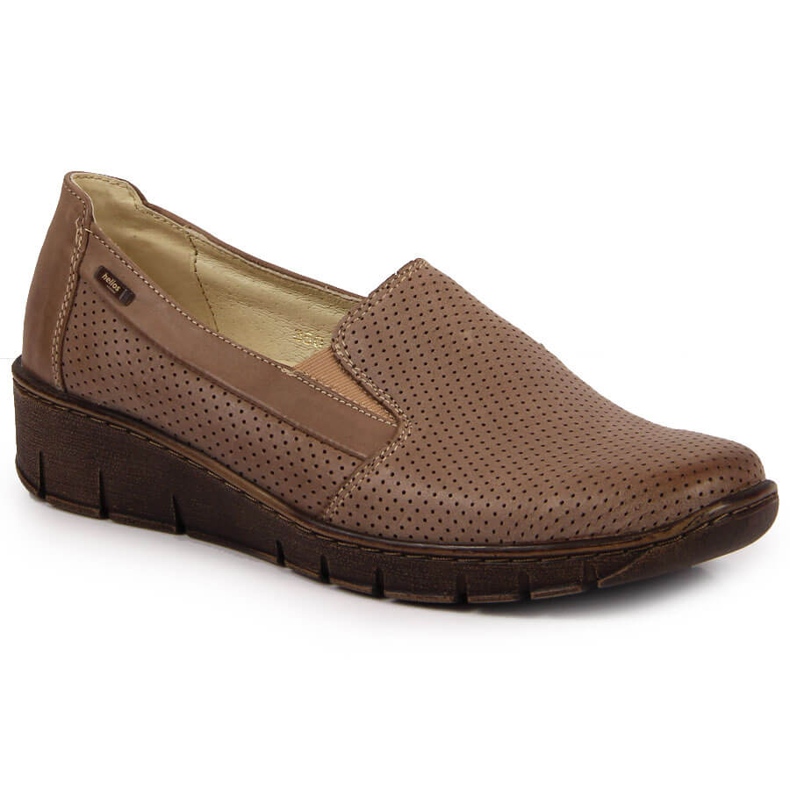 Damenschuhe aus Leder auf dem Keil Helios 350 beige