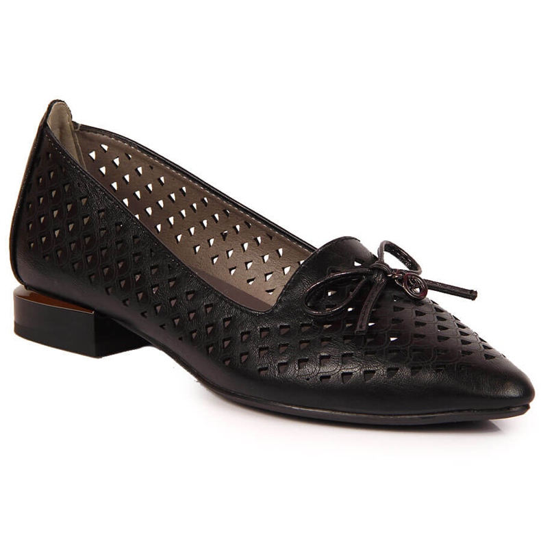 Durchbrochene, spitze, schwarze Jezzi-Schuhe für Damen