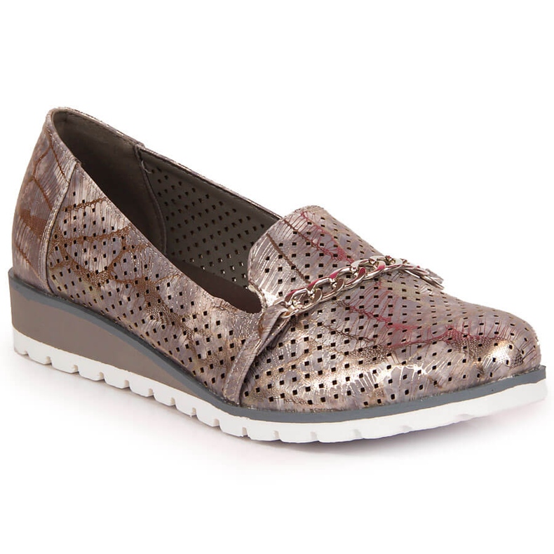 Durchbrochene Damenschuhe mit einer Kette Lavendel Jezzi violett mehrfarbig