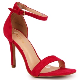 Sandalen high heels wildleder fuchsia Vinceza rosa