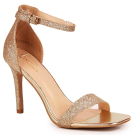 Goldene Vinceza High Heels Sandalen