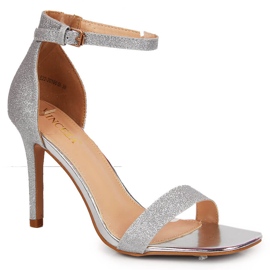 Silberne Vinceza High Heels Sandalen