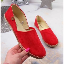 Rote Vinceza Damen-Espadrilles mit Ausschnitt