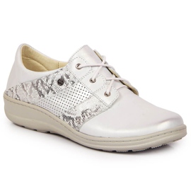 Bequemer Damen Lederschuh, silber Helios 399