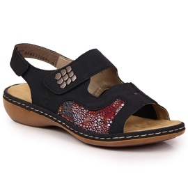 Marineblaue Damensandale mit Klettverschluss Rieker 65989-14 navy blau