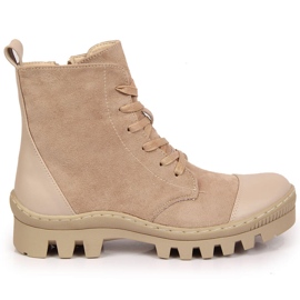 S.Barski Beige DA-Plateau-Sneakers für Damen