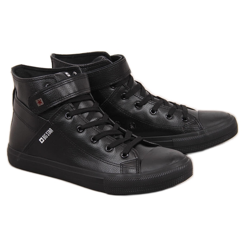 Schwarze Herren-Sneakers hoch mit Klettverschluss Big Star Y174020