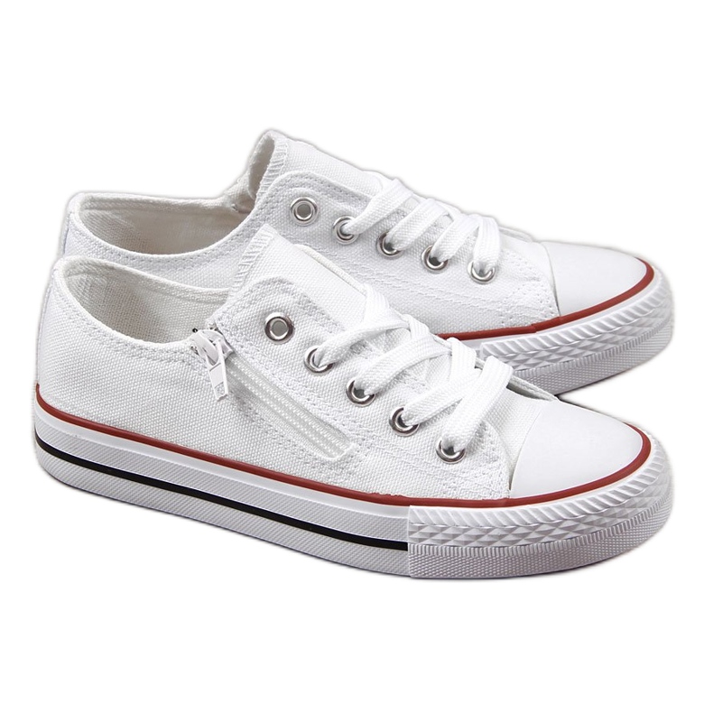 Niedrige Kindersneaker mit Reißverschluss, weiß NEWS