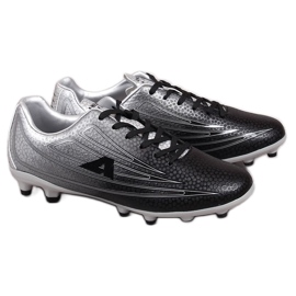 American Club schwarz-silberne Herren-Fußballschuhe schwarzes silber silber-