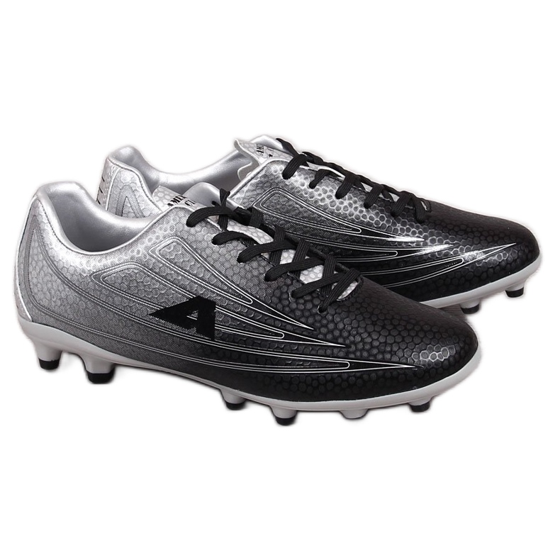 American Club schwarz-silberne Herren-Fußballschuhe schwarzes silber silber-