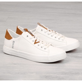 Weiße Herren-Low-Top-Sneakers aus Öko-Leder Big Star GG174025