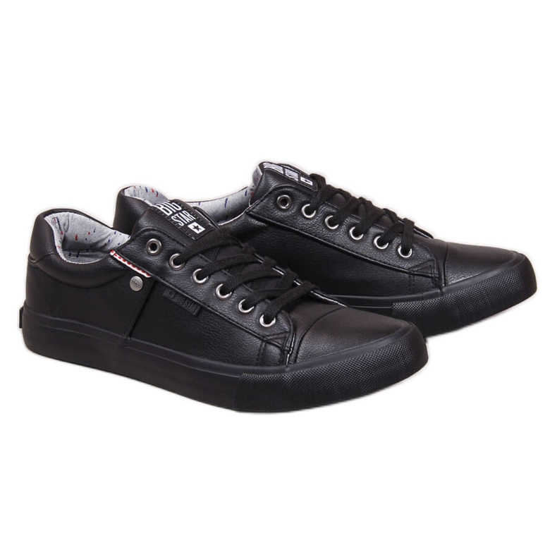 Herren Low-Top Öko-Leder schwarz Big Star GG174029
