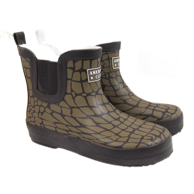Khakifarbene Kinder-Galoschen von American Club grün
