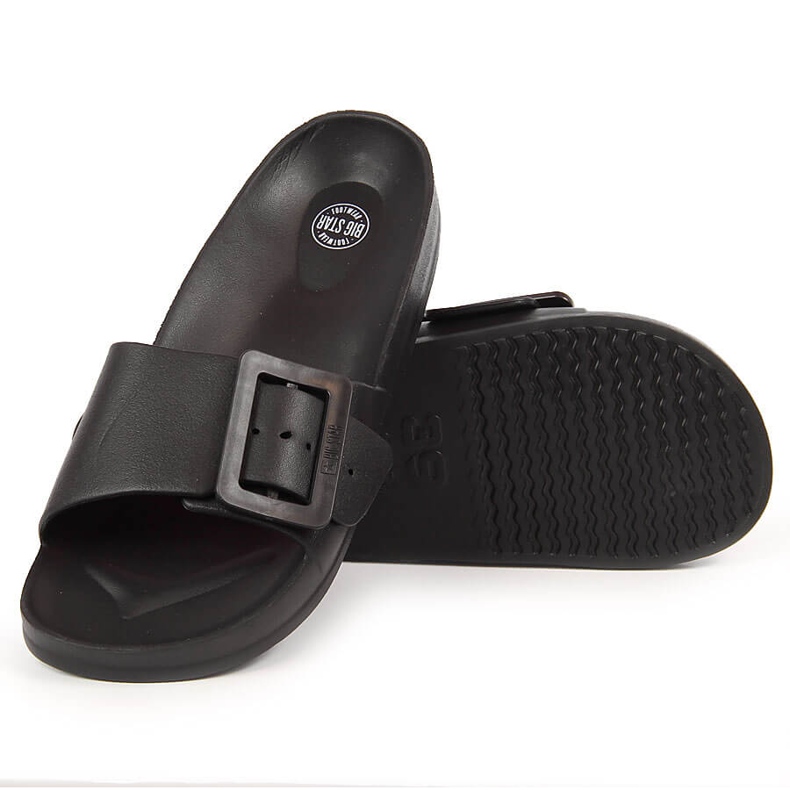 Strandhausschuhe aus schwarzem Schaum für Damen Big Star FF274A389