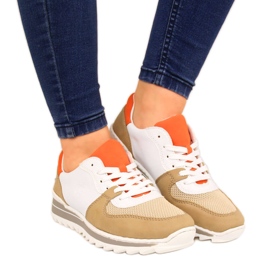 Damen Sportschuhe weiß und beige Rieker M6910