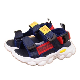 Marineblaue Sandalen mit Klettverschluss von American Club für Jungen