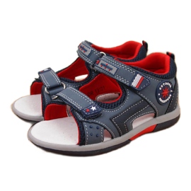 Marineblaue Sandalen mit Klettverschluss von American Club für Jungen