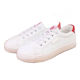 Kinderturnschuhe niedrig Öko-Leder weiß Big Star DD374134