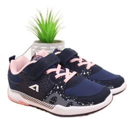 Sportschuhe für Mädchen mit Klettverschluss Marineblau American Club navy blau