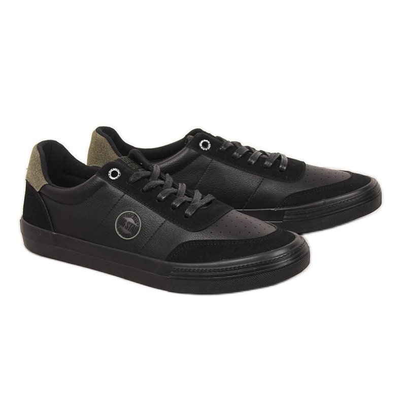 Herren Low-Top Öko-Leder schwarz Big Star II174008
