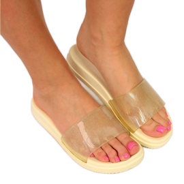 Atletico beige Damen-Badeschuhe mit Glitzer