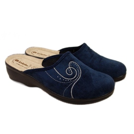 Damenhausschuhe auf Wedges marineblau Inblu