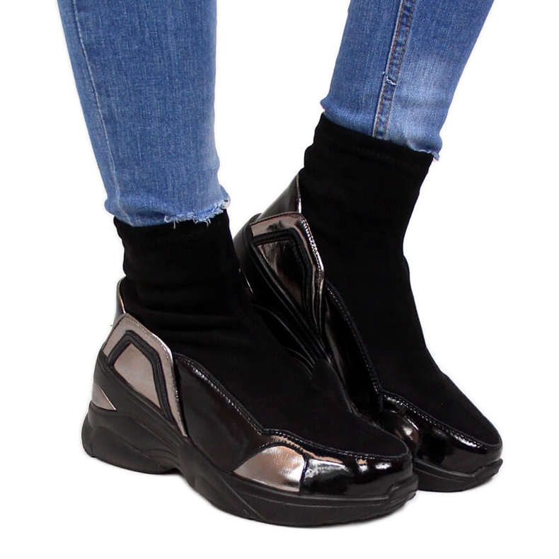 Damen Turnschuhe, Keilabsatz schwarz T.Sokolski