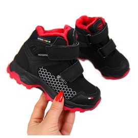 Schwarze, wasserdichte Schneestiefel für Jungen mit Klettverschluss von American Club