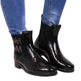 T.Sokolski Damen Galoschen Jodhpur Stiefeletten mit Zirkonia schwarz T. Sokolski